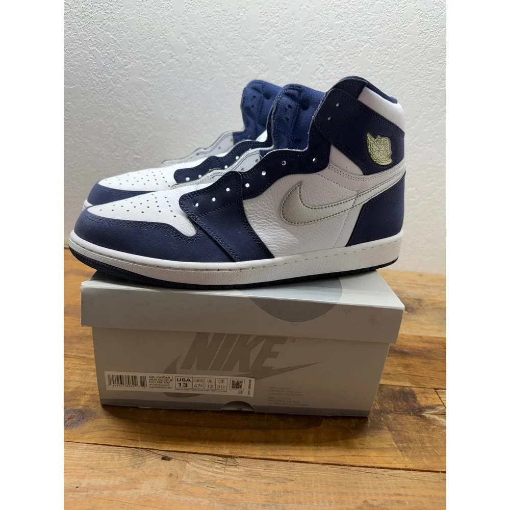 Nike Air Jordan 1 High OG CO.JP Midnight Navy White Silver DC1788-100 Mens 13